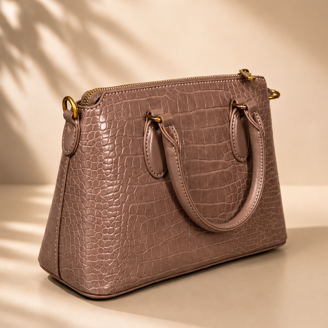 Sac Croco Dusty Rose